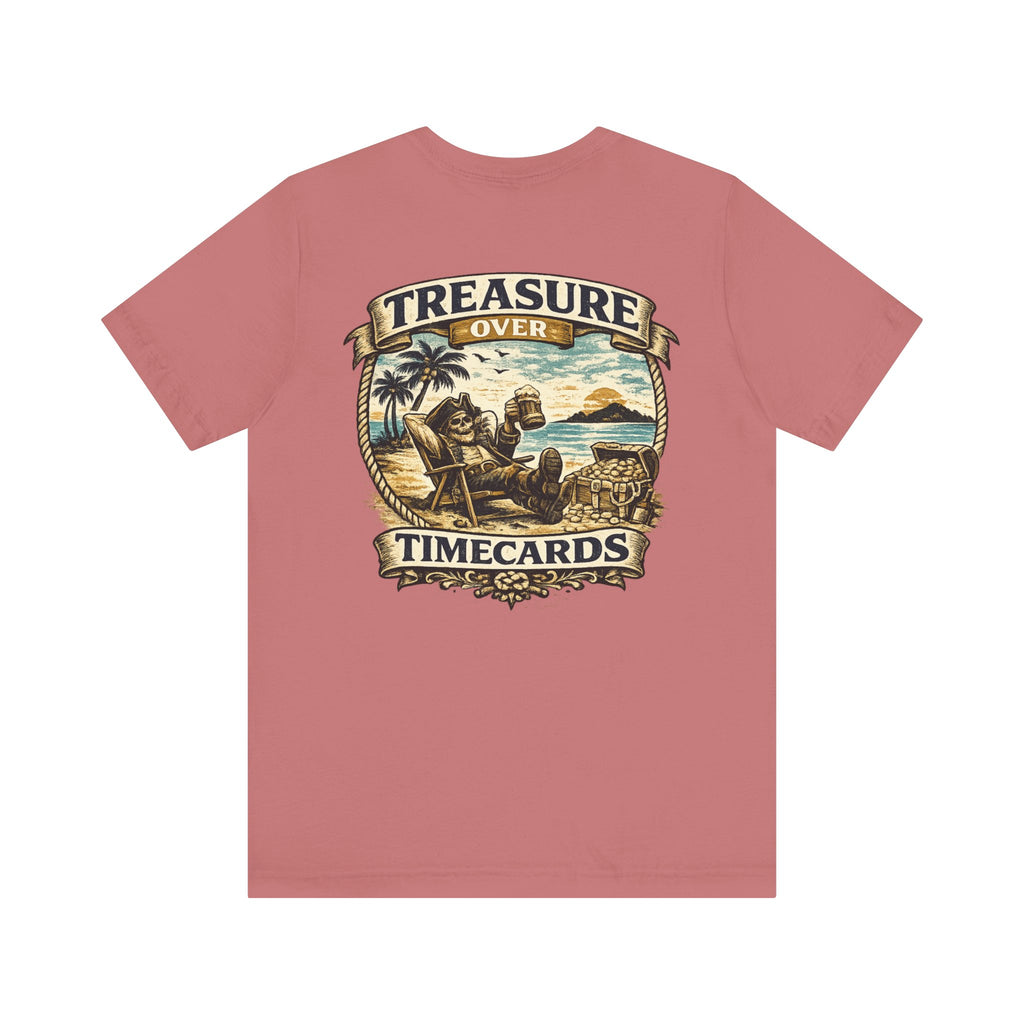 Treasure Over Timecards pirate t-shirt