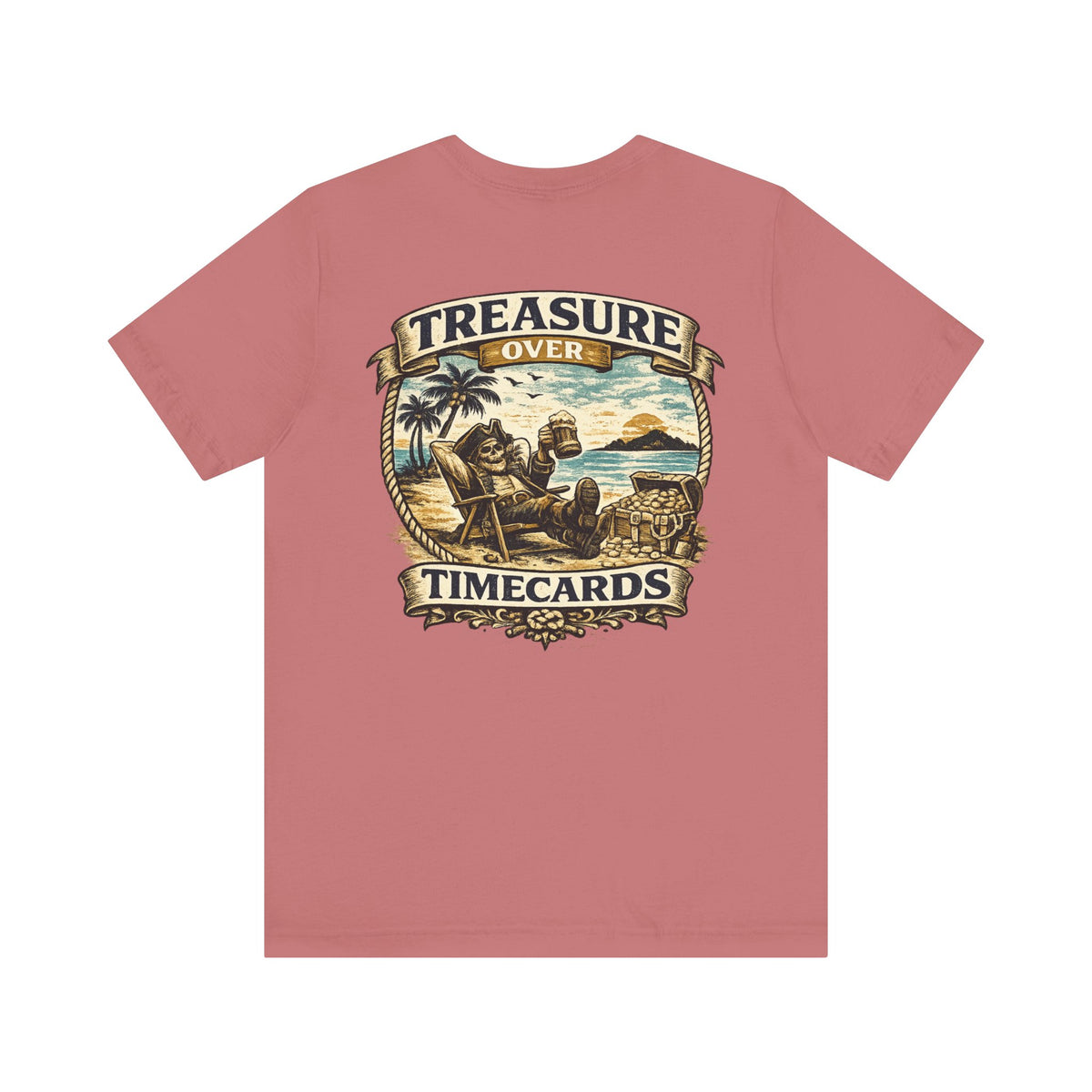 Treasure Over Timecards pirate t-shirt