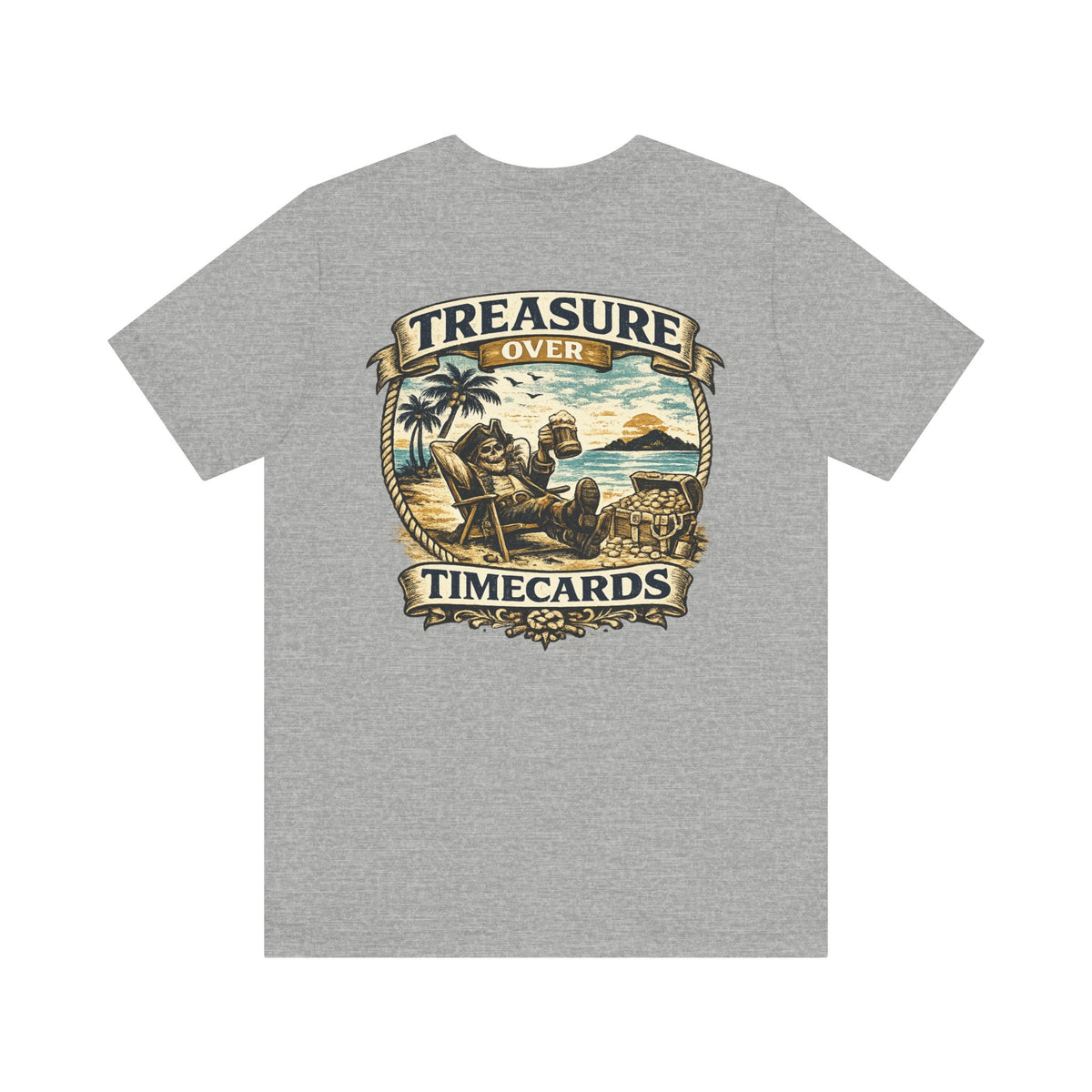 Treasure Over Timecards pirate t-shirt