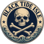 Black Tide Isle skull and crossbones badge logo
